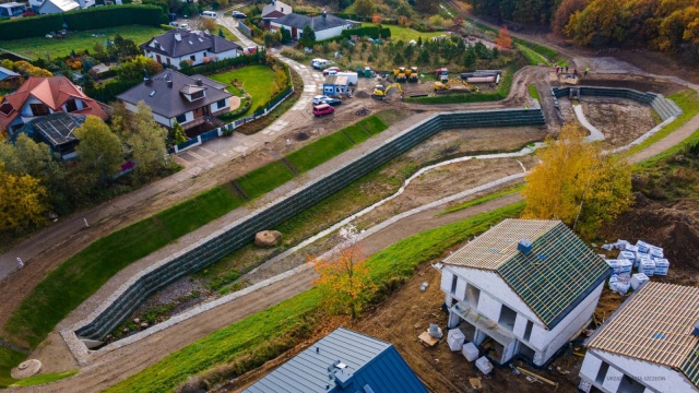 Fot. Urząd Miasta Szczecin Zbiornik retencyjny na Warszewie. Budowa dobiega końca [ZDJĘCIA]