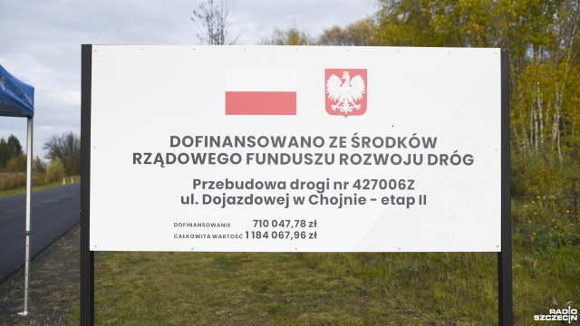 Fot. Kamila Kozioł [Radio Szczecin] Chojna: Modernizacja ul. Dojazdowej zakończona [WIDEO, ZDJĘCIA]