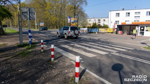Blokada ulicy Lubczyńskiej w Załomiu. Rozpoczęła się po godz. 14.00.
