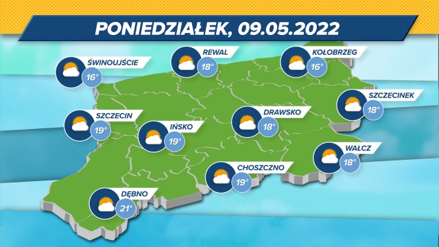 Poniedziałek w regionie będzie ciepły i słoneczny.