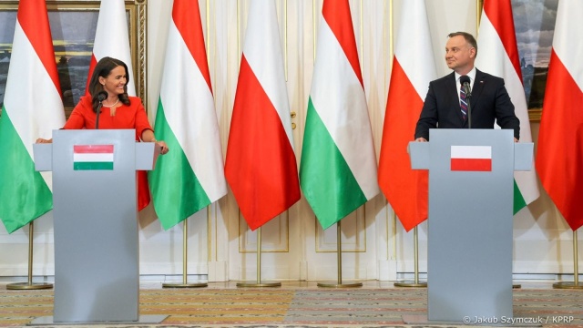 Spotkanie prezydentów Polski i Węgier w Belwederze