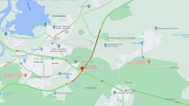 Uwaga kierowcy, korek na węźle Kijewo ma już kilka kilometrów.
