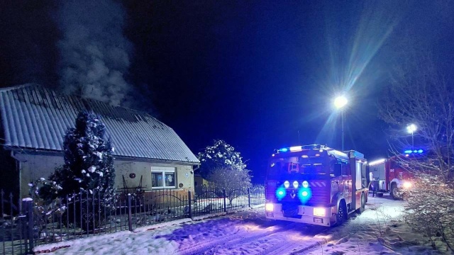 Nocny pożar w miejscowości Kusowo w powiecie szczecineckim.