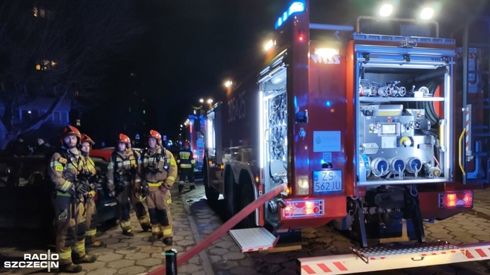 Akcja straży pożarnej na szczecińskim Niebuszewie. Fot. Jarosław Gowin [Radio Szczecin]