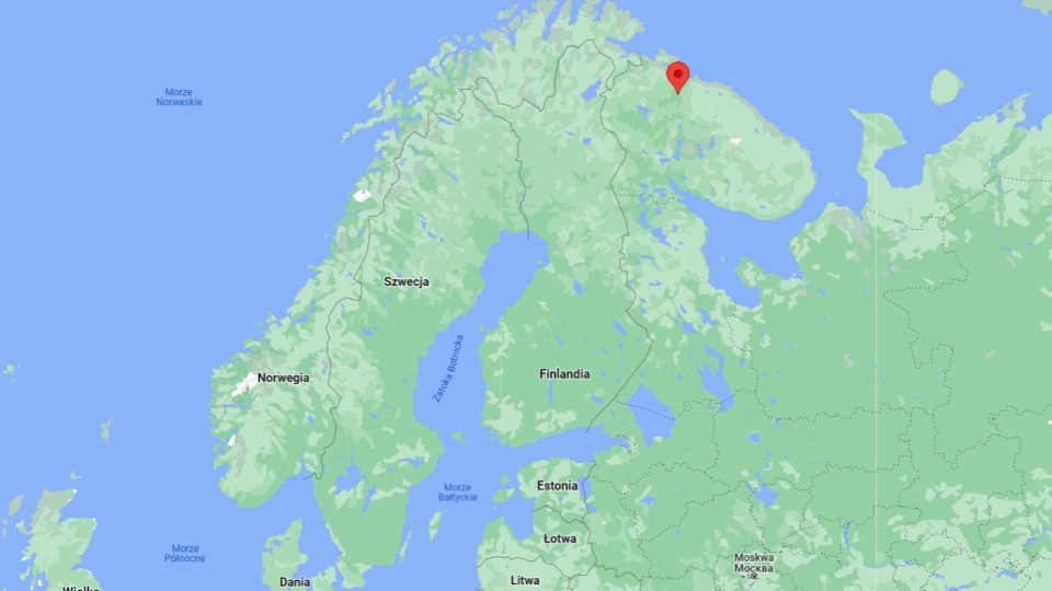 Murmańsk to miasto w Rosji, założone 4 października 1916 roku. Niezamarzający port nad Zatoką Kolską (Morze Barentsa), w pobliżu granicy z Norwegią i Finlandią. Mat. www.googlemaps.com