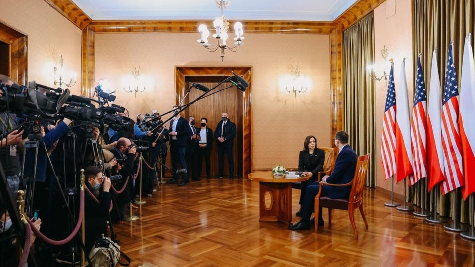 W Warszawie trwa spotkanie szefa rządu z wiceprezydent USA Kamalą Harris. źródło: https://twitter.com/PremierRP