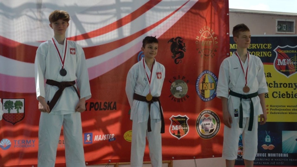 Brunon Giers zwycięzcą kata mini kadetów - wyższej niż swoja kategorii wiekowej. Fot. Klub Karate Bushikan