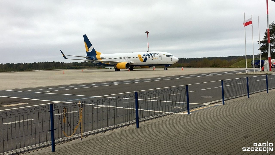 Maszyna linii lotniczych Azur Air odleciała z lotniska w Goleniowie. Fot. Piotr Kołodziejski [Radio Szczecin]