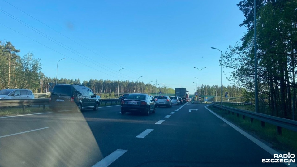 Korek na S3. Fot. Kamil Nieradka [Radio Szczecin]