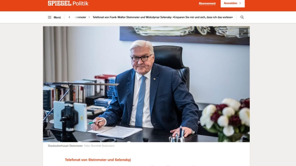 Dziennikarze "Spiegla" dodają, że kryzys dyplomatyczny został zażegnany i przypominają, że 30 czerwca prezydenci Niemiec i Ukrainy telefonicznie omówili szczegóły spotkania w Kijowie. źródło: https://www.spiegel.de