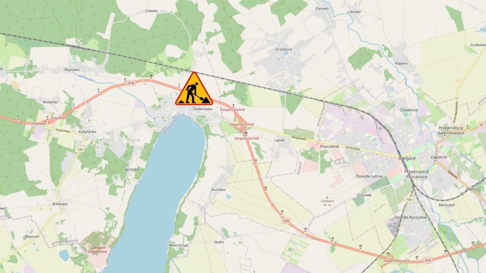 Utrudnienia związane są z pracami przy wiadukcie i potrwają ok. 3 miesięcy. źródło: https://twitter.com/search?q=GDDKIA%20Szczecin&src=typed_query