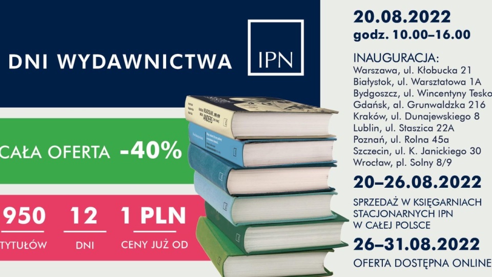 Książki i inne publikacje Wydawnictwa IPN będzie można kupić w księgarniach Instytutu w dziewięciu miastach w Polsce. źródło: https://www.facebook.com/ipngovpl