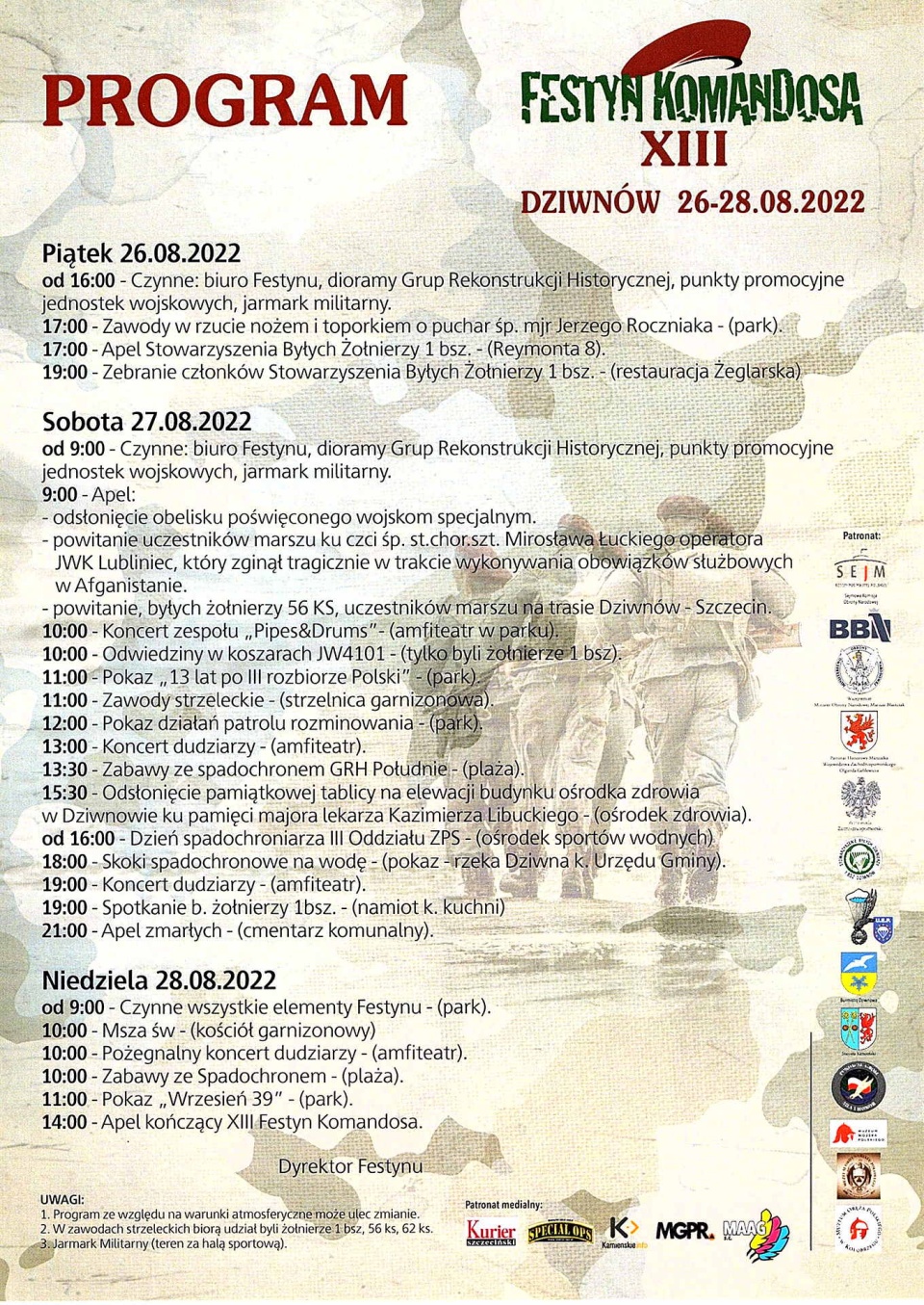 Program wydarzenia. Fot. Materiały prasowe