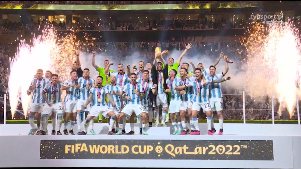 Piłkarska reprezentacja Argentyny zdobyła mistrzostwo świata. screenshoot - TVP Sport