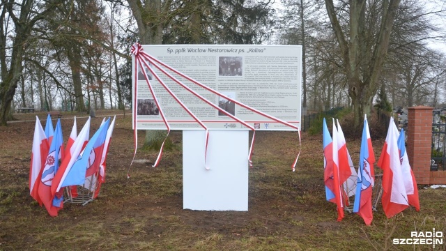 Wacław Nestorowicz został dwukrotnie odznaczony Krzyżem Walecznych, a także Medalem Niepodległości. Fot. Przemysław Polanin [Radio Szczecin] W Karlinie upamiętnili Żołnierza Wyklętego [WIDEO, ZDJĘCIA]