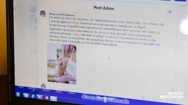 Fot. Robert Stachnik [Radio Szczecin] Wpis na Facebooku pozbawił rehabilitacji kobietę chorą na stwardnienie rozsiane [ZDJĘCIA]