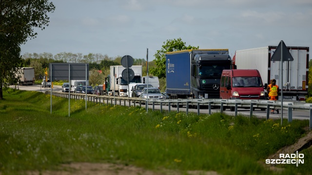 Fot. Robert Stachnik [Radio Szczecin] Zmiany na DK13 między Kołbaskowem a Przecławiem. Uwaga na korki [WIDEO, ZDJĘCIA]