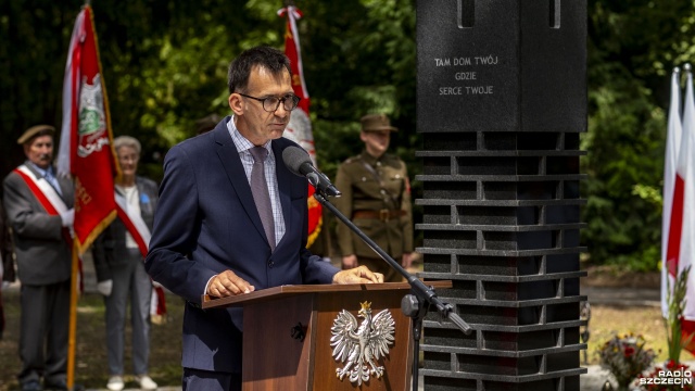 Fot. Wojciech Ochrymiuk [Radio Szczecin] Szczecin upamiętnił Krwawą Niedzielę na Wołyniu. "Nie o zemstę chodzi, ale o pamięć" [WIDEO, ZDJĘCIA]