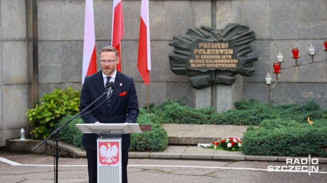 Fot. Robert Stachnik [Radio Szczecin] Prezydent: robotnicy Stoczni Szczecińskiej stanowili trzon akcji strajkowej [WIDEO, ZDJĘCIA]