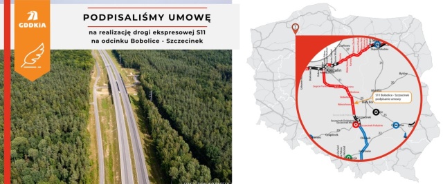 Fot. twitter.com/GDDKiA_Szczecin Jest umowa na kolejny odcinek S11
