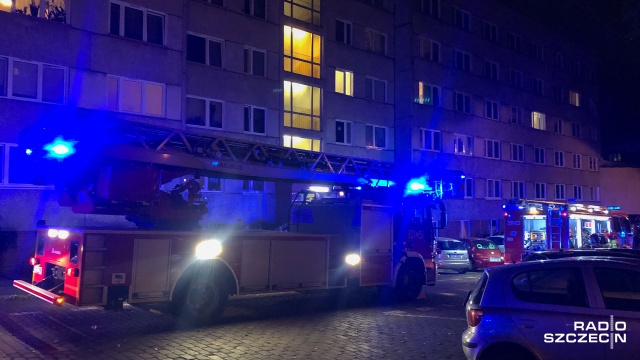 Fot. Robert Stachnik [Radio Szczecin] Pożar w szczecińskim akademiku [ZDJĘCIA]