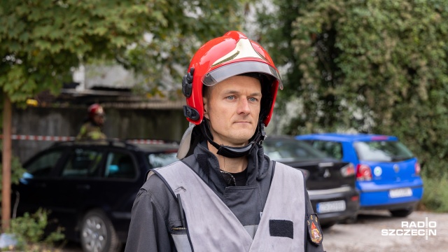 Fot. Robert Stachnik [Radio Szczecin] Pożar hotelu i ewakuacja ponad 100 osób w centrum Szczecina [WIDEO, ZDJĘCIA]