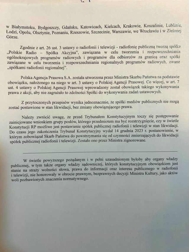 Mat. RMN Rada Mediów Narodowych o działaniach ministra kultury: Sprzeczne z zasadami konstytucyjnymi