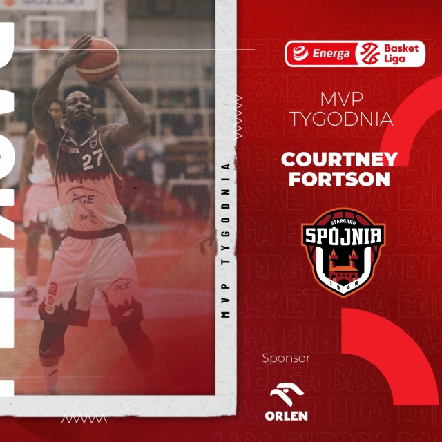 Courtney Fortson z PGE Spójni Stargard został wybrany MVP 18 kolejki Energa Basket Ligi.