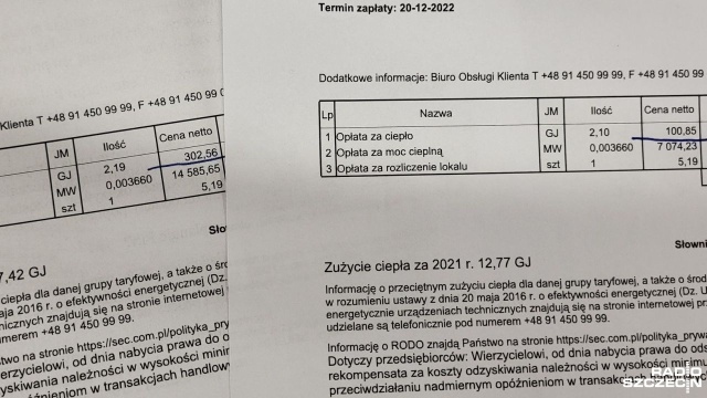 Ponad trzykrotnie wyższe faktury za dostawy ciepła - Szczecińska Energetyka Cieplna informuje, że część z nich będzie skorygowana.