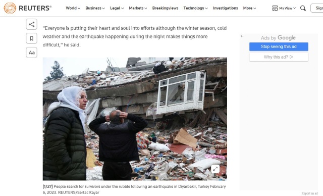 ZEA: 100 mln dolarów dla Turcji i Syrii na usuwanie skutków trzęsienia ziemi