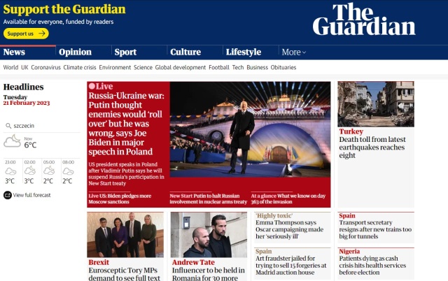The Guardian: Polska jest kluczowym graczem podczas konfliktu na Ukrainie