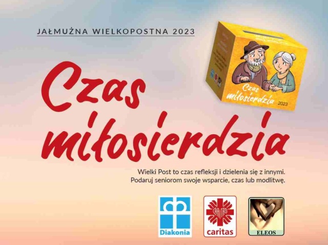 Caritas od 17 lat prowadzi w Wielkim Poście akcję Jałmużna Wielkopostna. W tegorocznej edycji charytatywnej akcji organizatorzy pod hasłem Czas miłosierdzia, promują pomoc seniorom i rozwój osobisty w duchu miłości do bliźniego.