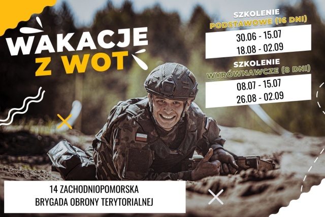 Szukasz pomysłu jak spędzić na wakacje, na przeciw wychodzą Wojska Obrony Terytorialnej. Zachodniopomorska brygada organizuje szkolenia i zaprasza uczniów, studentów, nauczycieli i rodziców.