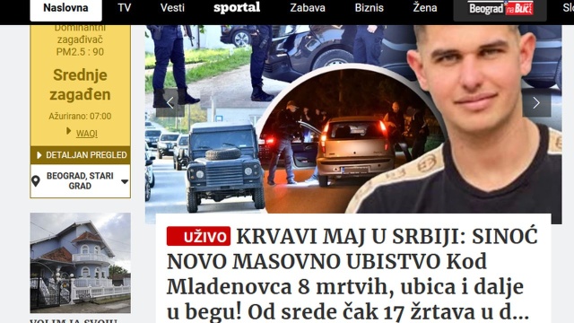 Osiem osób zginęło, a 13 zostało rannych w wyniku strzelaniny we wsi Dubona położonej około 60 kilometrów na południe od Belgradu.