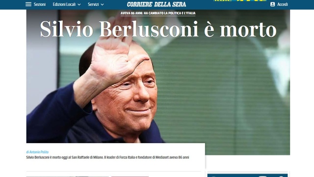 W Mediolanie w wieku 86 lat zmarł Silvio Berlusconi, wielokrotny premier Włoch. Zmarł w szpitalu San Raffaele, gdzie trafił w piątek. Miał problemy z sercem i cierpiał na białaczkę.