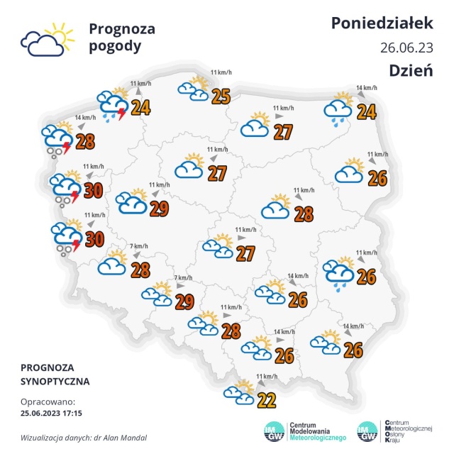 Meteorolodzy ostrzegają - po przyjemnym początku dnia w regionie i w Szczecinie spodziewane są burze.