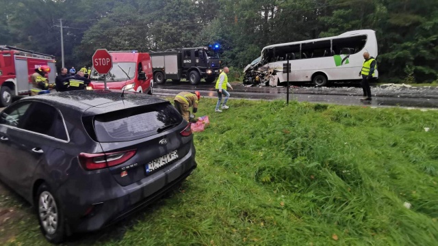 Dwie osoby są w stanie ciężkim, zagrażającym życiu, a w sumie poszkodowanych zostało 18 osób - to bilans wypadku do którego doszło na drodze wojewódzkiej nr 175.