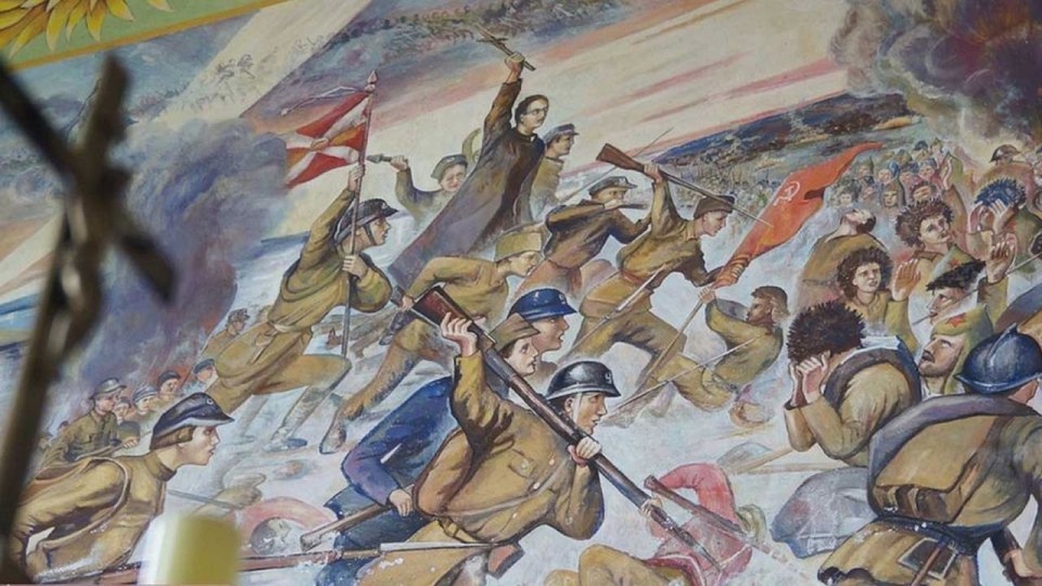 Zamalowany już drugi raz w historii świątyni w Sołach fresk powstał w latach 20. ubiegłego stulecia. źródło: https://www.facebook.com/profile.php?id=100002483495791/Witek Korybut-Daszkiewicz
