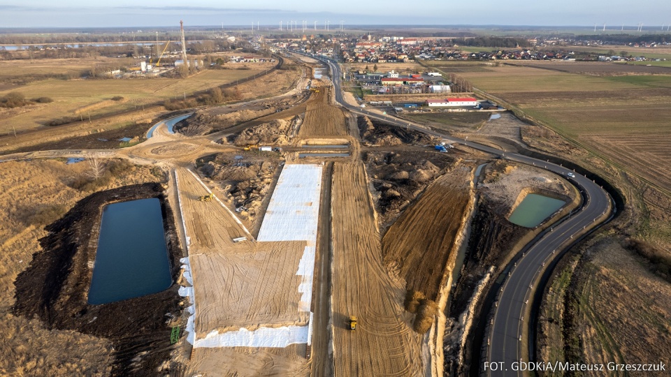 węzeł drogowy Wolin Zachód. Fot. GDDiA, Mateusz Grzeszczuk.