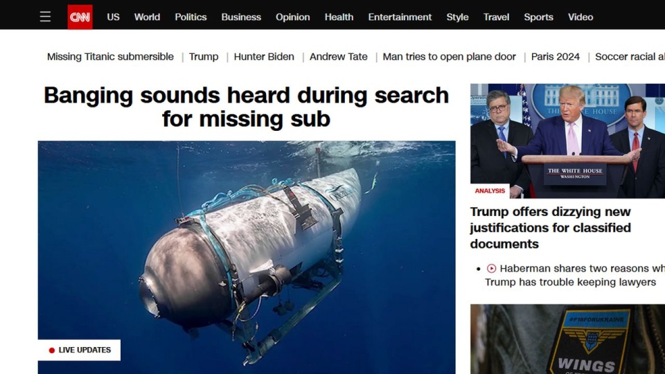 Stacja CNN poinformowała, że według jej źródeł - słychać było dodatkowe akustyczne sprzężenie zwrotne, które pomoże w ukierunkowaniu miejsca poszukiwań. źródło: https://edition.cnn.com/