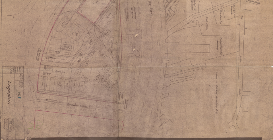 Fragment skanu zabytkowej mapy. źródło: Morska Stocznia Remontowa Gryfia.