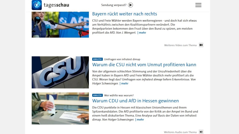 "Najgorszy w historii wynik SPD w Bawarii spędza kanclerzowi sen z powiek" - napisał portal "Tagesschau" po opublikowaniu ostatecznych wyników wczorajszych wyborów do landtagów w Monachium i Wiesbaden. źródło: https://www.tagesschau.de/