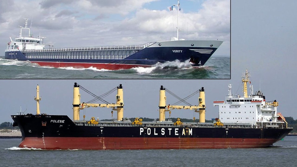 Załodze polskiego statku należącego do Polskiej Żeglugi Morskiej nic się nie stało. Polesie zawinie do portu w Cuxhaven. źródło: https://twitter.com/PortalMorski