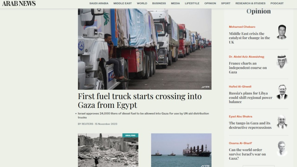 Izrael przez wiele dni odmawiał jakichkolwiek dostaw paliwa do Strefy Gazy twierdząc, że Hamas dysponuje jego ogromnymi rezerwami. źródło: https://www.arabnews.com/