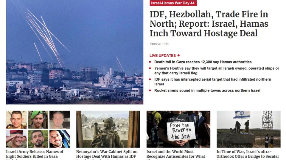 Sytuacja na Zachodnim Brzegu Jordanu zaostrzyła się po ataku organizacji Hamas na Izrael 7 października. źródło: https://www.haaretz.com/