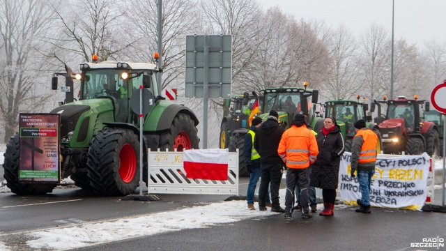 Fot. Maciej Papke [Radio Szczecin] Niemiecki protest spowodował blokadę przejścia granicznego [WIDEO, ZDJĘCIA]