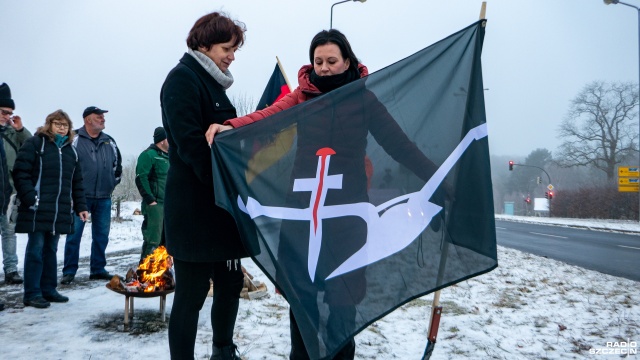 Fot. Maciej Papke [Radio Szczecin] Niemiecki protest spowodował blokadę przejścia granicznego [WIDEO, ZDJĘCIA]
