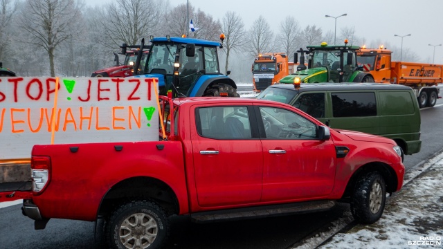 Fot. Maciej Papke [Radio Szczecin] Niemiecki protest spowodował blokadę przejścia granicznego [WIDEO, ZDJĘCIA]