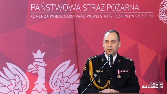 Fot. Robert Stachnik [Radio Szczecin] Nowy zachodniopomorski komendant PSP oficjalnie powołany