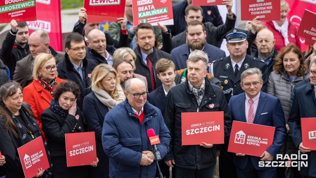 Fot. Robert Stachnik [Radio Szczecin] Szpital, mieszkanie, szkoła - Lewica prezentuje swój program na wybory samorządowe [ZDJĘCIA]